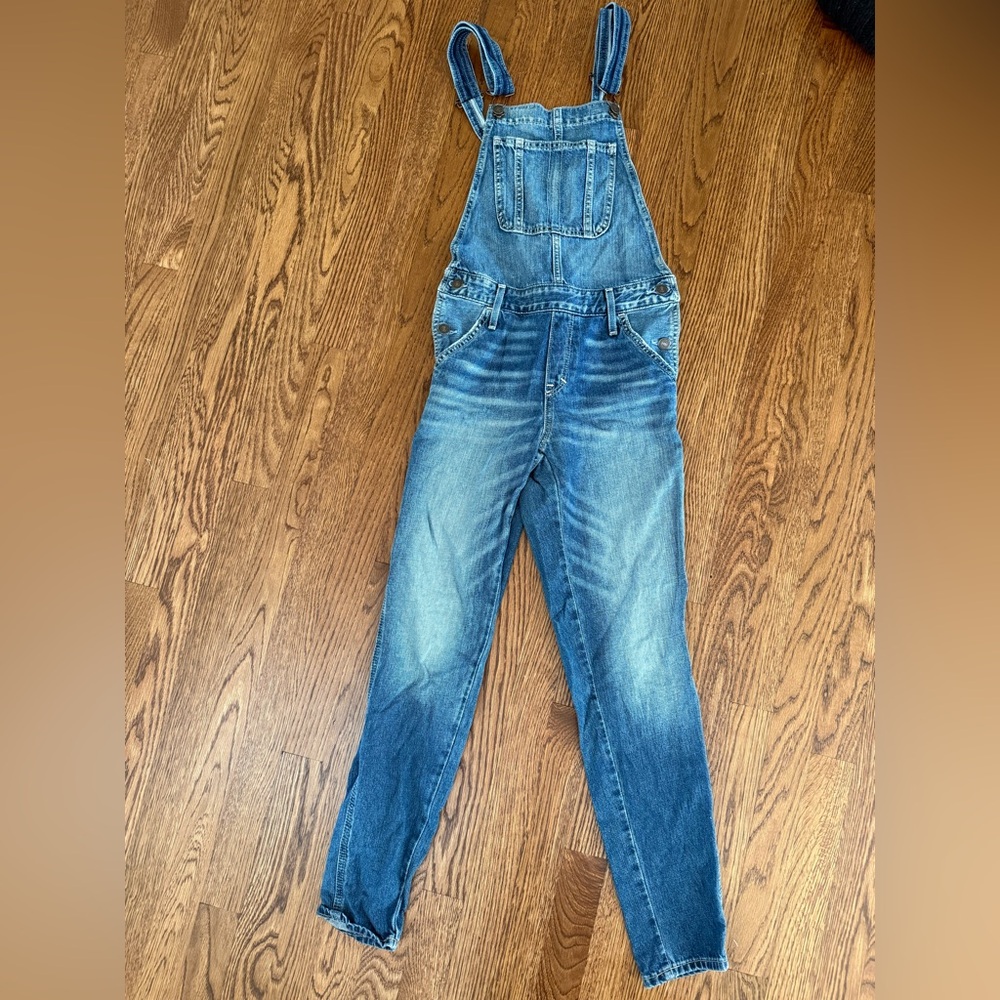 ABERCROMBIE &‎ FITCH Overalls Denim Blue Jean Farmer Casual Comfy Fade Cotton S